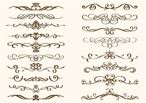 Set Of Decorative Curly Brown Borders 954063 Vector Art At Vecteezy