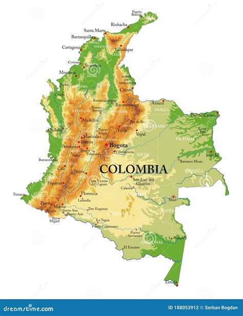 Large Detailed Roads Map Of Colombia Colombia Large Detailed Roads Map