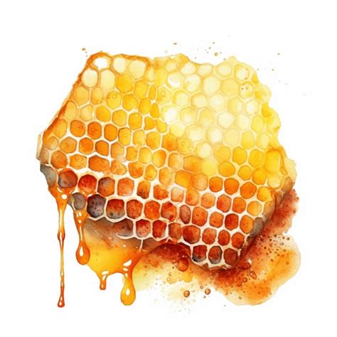 Premium AI Image A Close Up Of A Honeycomb With Honey Dripping From