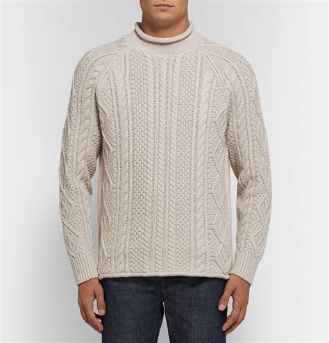 Jcrew Cable Knit Cotton Rollneck Sweater Mode Männer Mode