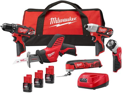 Hot Deal Milwaukee M12 5 Tool Cordless Power Tool Combo Kit