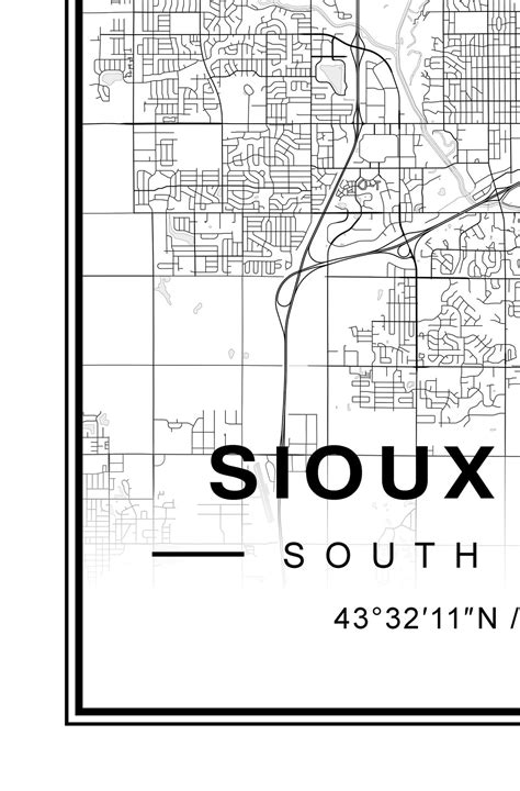 Sioux Falls Map Sioux Falls Sd Map Sioux Falls South Dakota Etsy