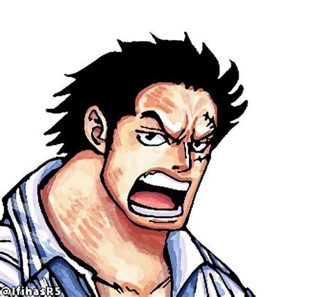 A Drawing Of An Anime Character With His Mouth Open And Eyes Wide Open
