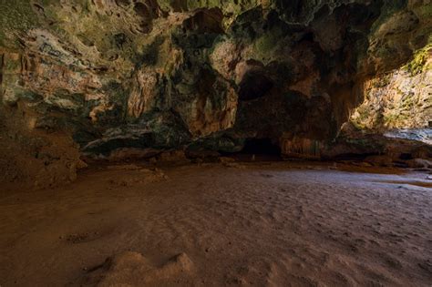 Beautiful View Of Quadirikiri Cave Arikok National Park Aruba Stock