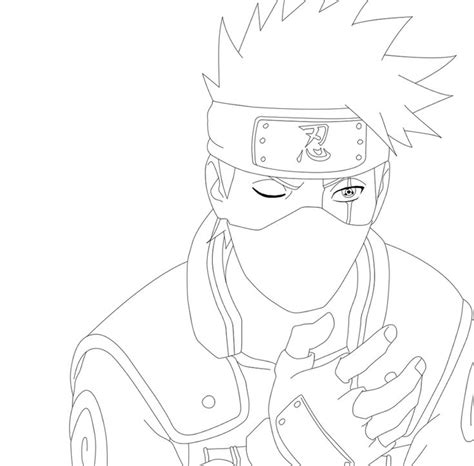 Naruto 523 Kakashi Lineart By Romigd13 On Deviantart Naruto Drawings