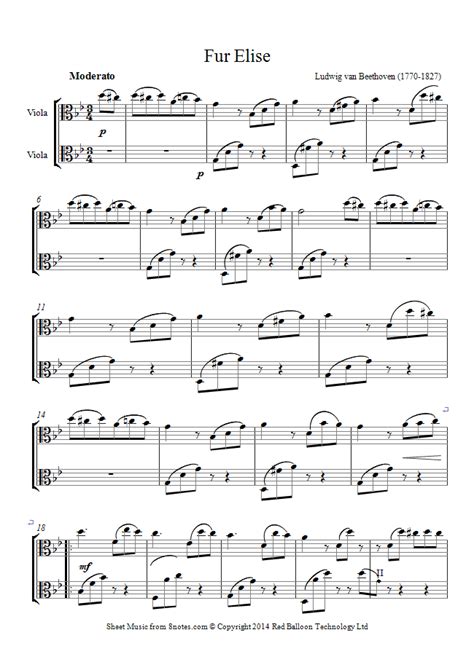 Beethovenfurelise1 650×898 Viola Sheet Music Fur Elise Sheet