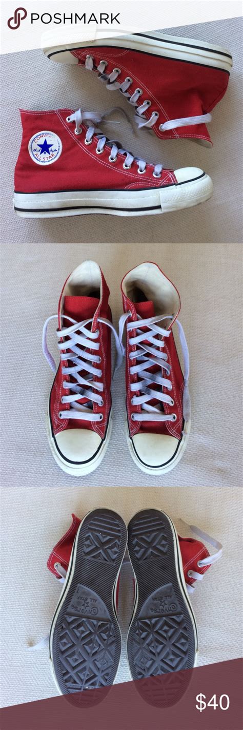 Vintage Red High Top Converse All Star Sneaker 9 Red High Top
