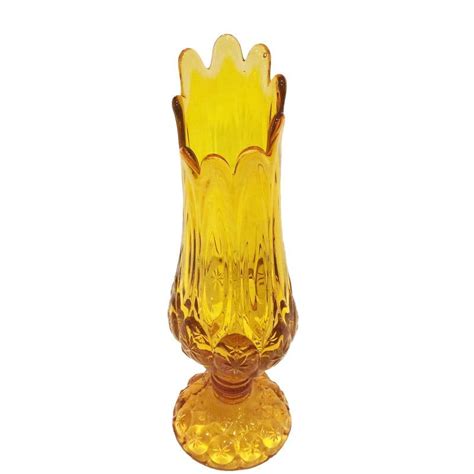 Mid Century Amber Kanawha Art Glass Vase Glass Art Vase Glass Vase