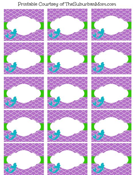 The Little Mermaid Party Poster & Labels ~ Free Printable - TheSuburbanMom