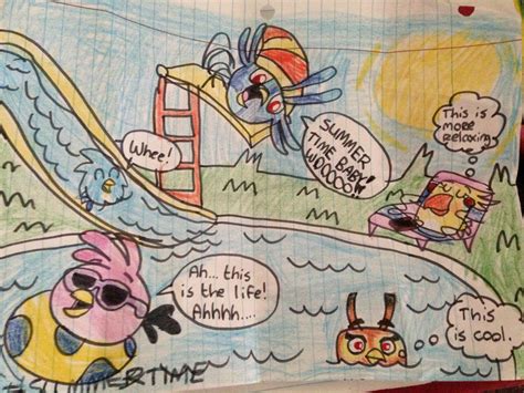Angry Birds Stella And Her Friends At A Water Park By
