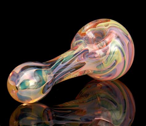 Color Changing Glass Spoon Pipe Dual Fumed Visceralantagonism