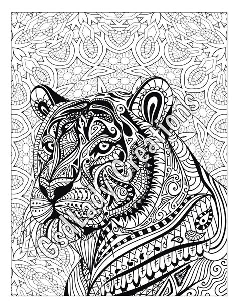 Zen Tiger Animal Art Page To Color Zentangle Animal Coloriage Tigre