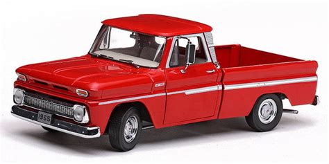 1965 chevy c 10 stepside pickup truck red sun star 1361 1 18 scale diecast model toy car