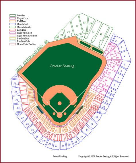 Fenway Park Concert Seating Chart With Rows And Seat Numbers Fenway