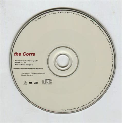 the records lover the corrs breathless 3 juillet 2000