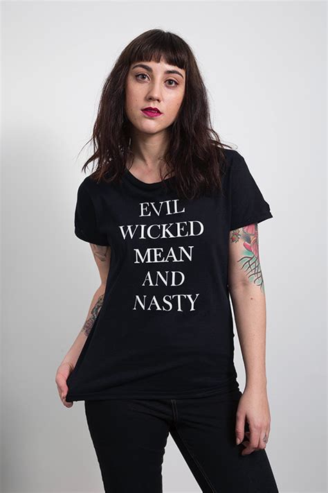 evil wicked mean and nasty women s fit outlaw witchcraft satanic occult boho rocktshirt tee shirt