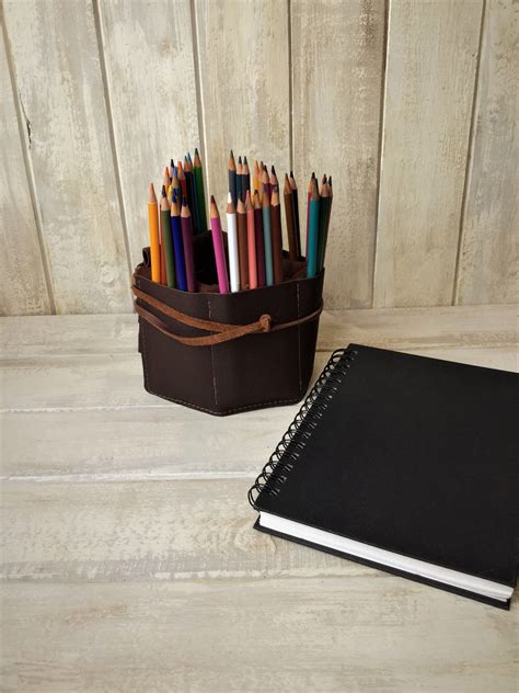 Personalized Leather Pencil Roll Pen Roll Pencil Roll Up Case Artist