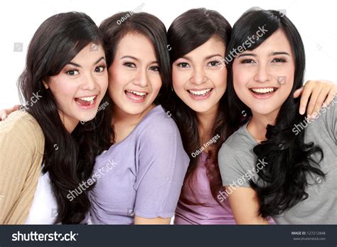 Group Beautiful Women Smiling Isolated Over Stock Photo Shutterstock