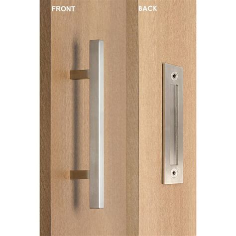 Strongar Contemporary 12 In Brushed Satin Square Pull And Flush
