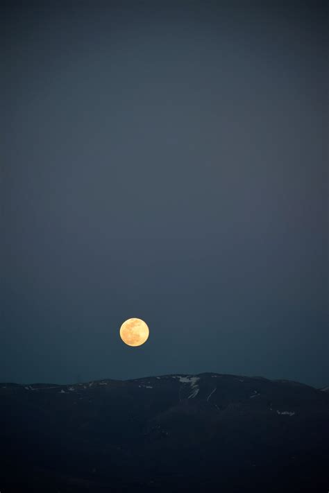 Full Moon Over The Mountain Photo Free Grey Image On Unsplash