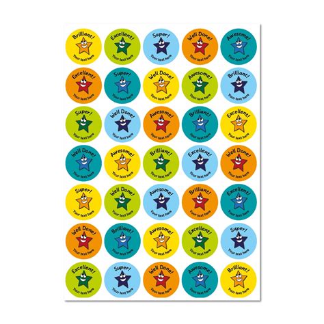 Quick Personalised Smiley Star Stickers Superstickers