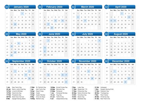 The commonly used calendar nowadays. 2020 Calendar with Holidays | Calendar printables, Free ...