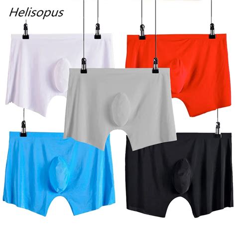Helisopus Men S Ice Silk Seamless Underwear Panties Summer Breathable Boxers Male Soft U Convex