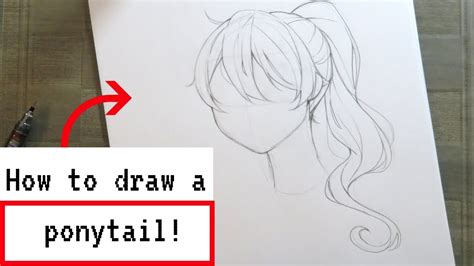 Wefalling Cute Girl With A Ponytail Drawing