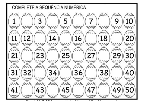 Pedagogas Da Paz Atividade Com Sequência Numérica Completar Os