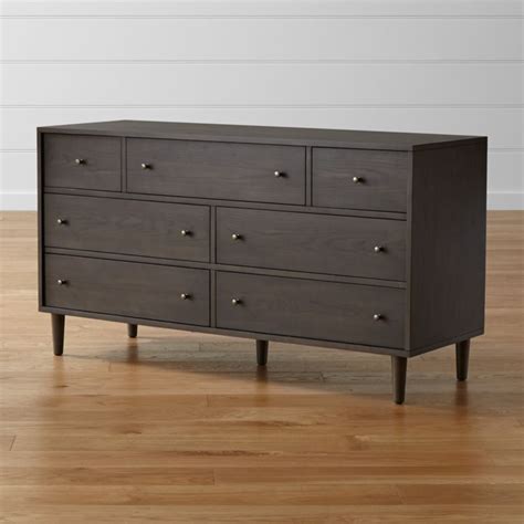 Woods are stained in beautiful. Barnes Smoke Brown 7-Drawer Dresser | Crate and Barrel
