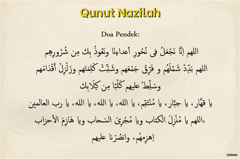 Doa Qunut Nazilah Untuk Musibah Qunut Nazilah Lirik Bacaan Dan Hukum