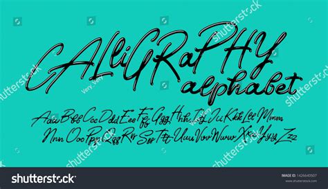 Calligraphic Vector Script Font Handwritten Brush Stock Vector Royalty