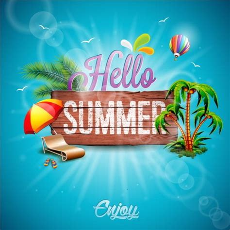 Summer Holiday Beach Travel Vectors Background Eps Uidownload