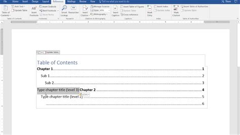 In this case, we kept things simple and used only one heading level, heading 1. How to create a Manual Table of Contents in Word 2016 ...