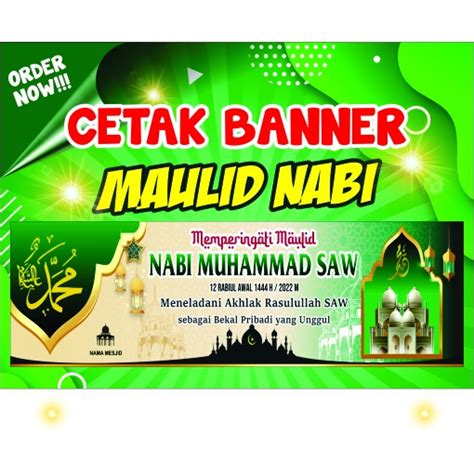 Jual Cetak Spanduk Banner Maulid Nabi Saw Isro Miraj Shopee Indonesia