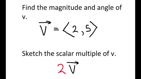 Finding The Magnitude Angle And Sketching The Scalar Multiple Of A