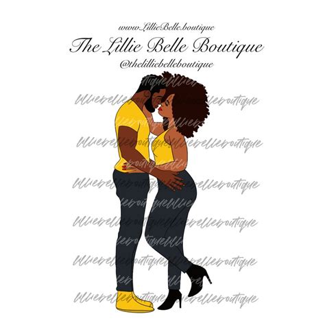 A Kiss African American Couple Png Print Then Cut Cricut Etsy