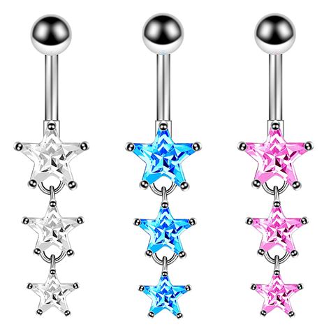 2022 NEW Women Crystal Flower 3 Colors Navel Ring Percing Nombril Belly