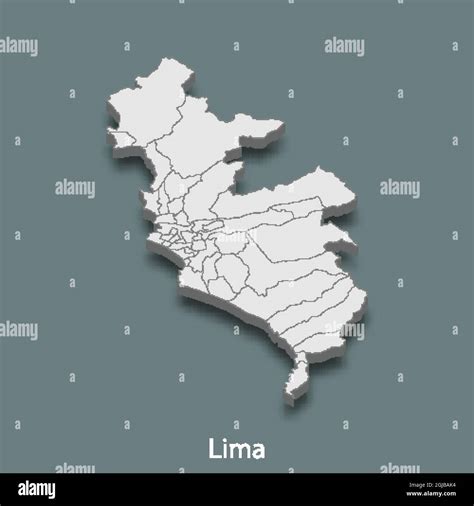 3d Isometric Map Of Lima Is A City Of Peru Vector Illustration Stock