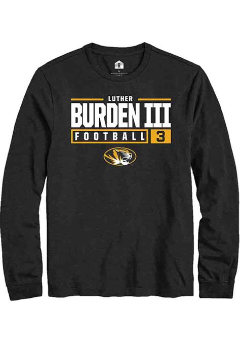 Luther Burden Iii Tigers Rally Nil Stacked Box Long Sleeve T Shirt Black