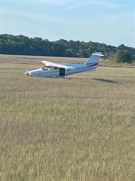 Plane aborts takeoff at Beaufort Executive Airport, ends up in marsh