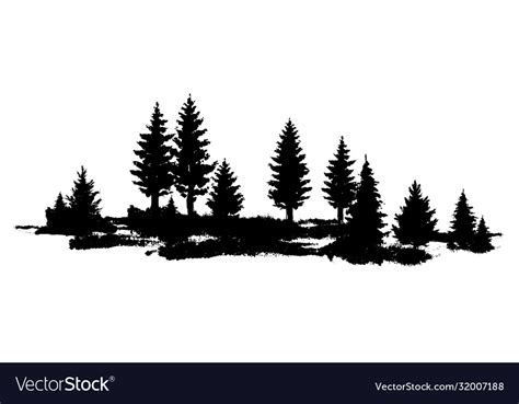 Composition Forest Silhouette Landscape Royalty Free Vector