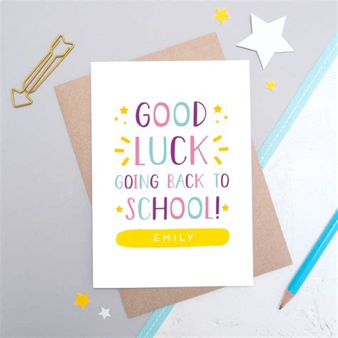 Personalised Back To School Good Luck Card Good Luck Cards Fun To Be