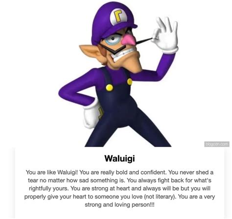 Took A What Mario Character Are You Quiz And Got Waluigi First Try