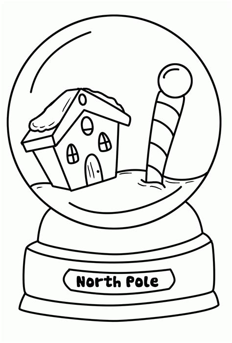 Snow Globe Coloring Page - Coloring Home
