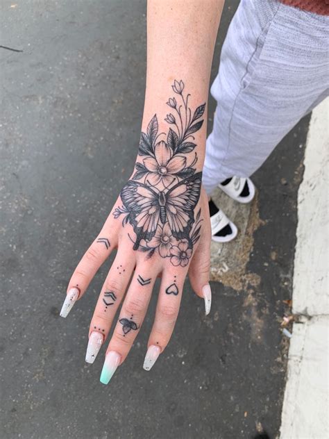 hand tattoos for women flowers and butterflies flowers art ideas pages dev
