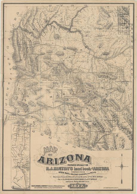 Old World Auctions Auction 182 Lot 226 Map Of Arizona Prepared