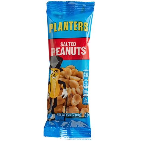Planters 01 Lb Individual Bags Of Roasted And Salted Peanuts 48case