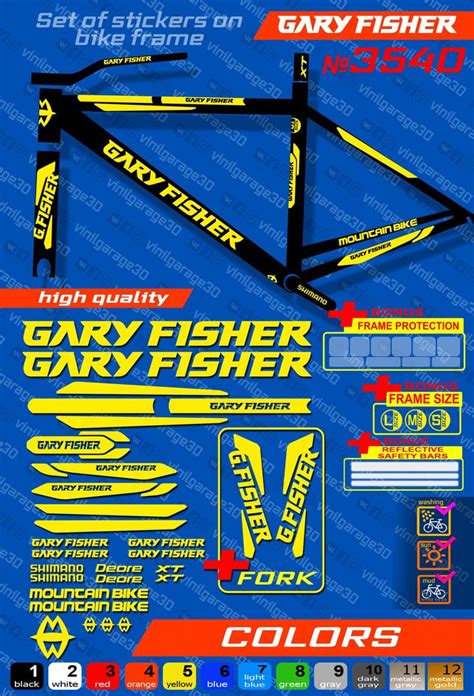 Gary Fisher Bike Stickers Set All Colors Available Fork Etsy Bike