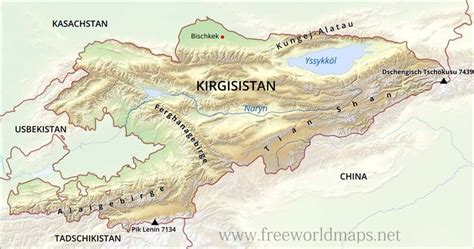 Karte Von Kirgisistan Freeworldmaps Net